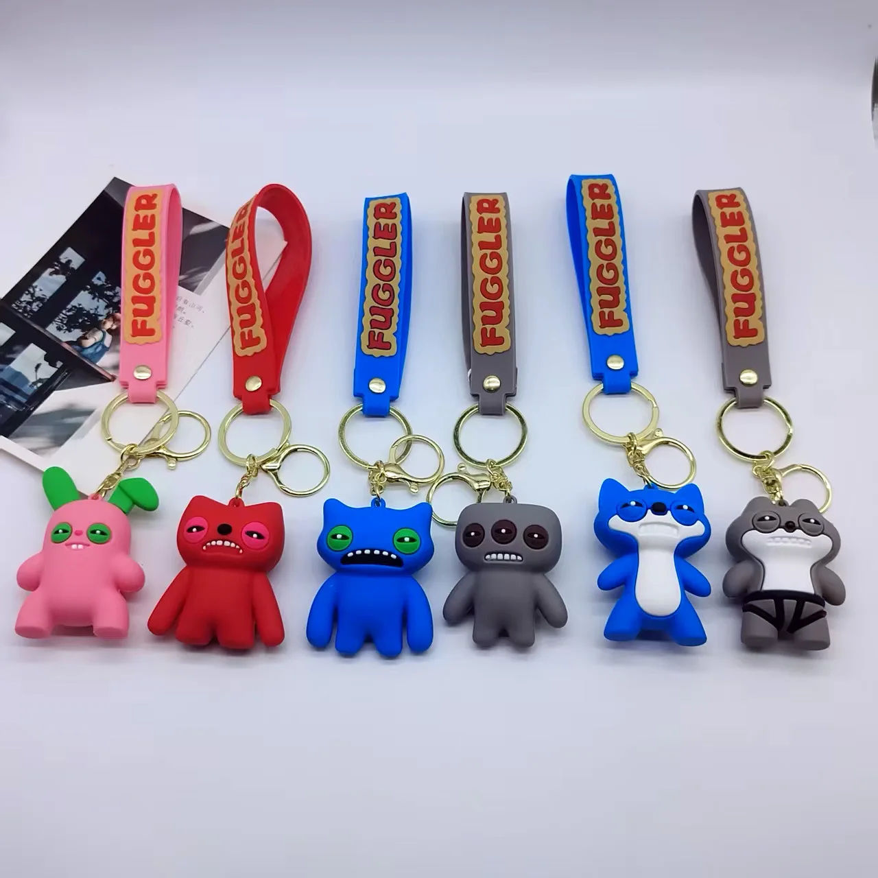 

New FUGGLER Cute Tooth Monster Keychain Tooth Monster Series Doll Funk Tooth Treasure Small Doll Kawaii Cute Personalized Gifts