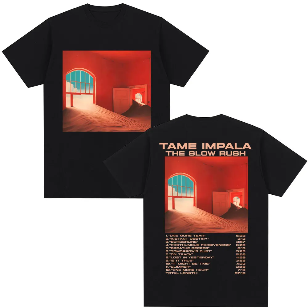 روك باند تيم إمبالا ألبوم الاندفاع البطيء تي شيرت الرجال النساء الهيب هوب خمر موضة تي شيرت المتضخم عادية القطن تي شيرت