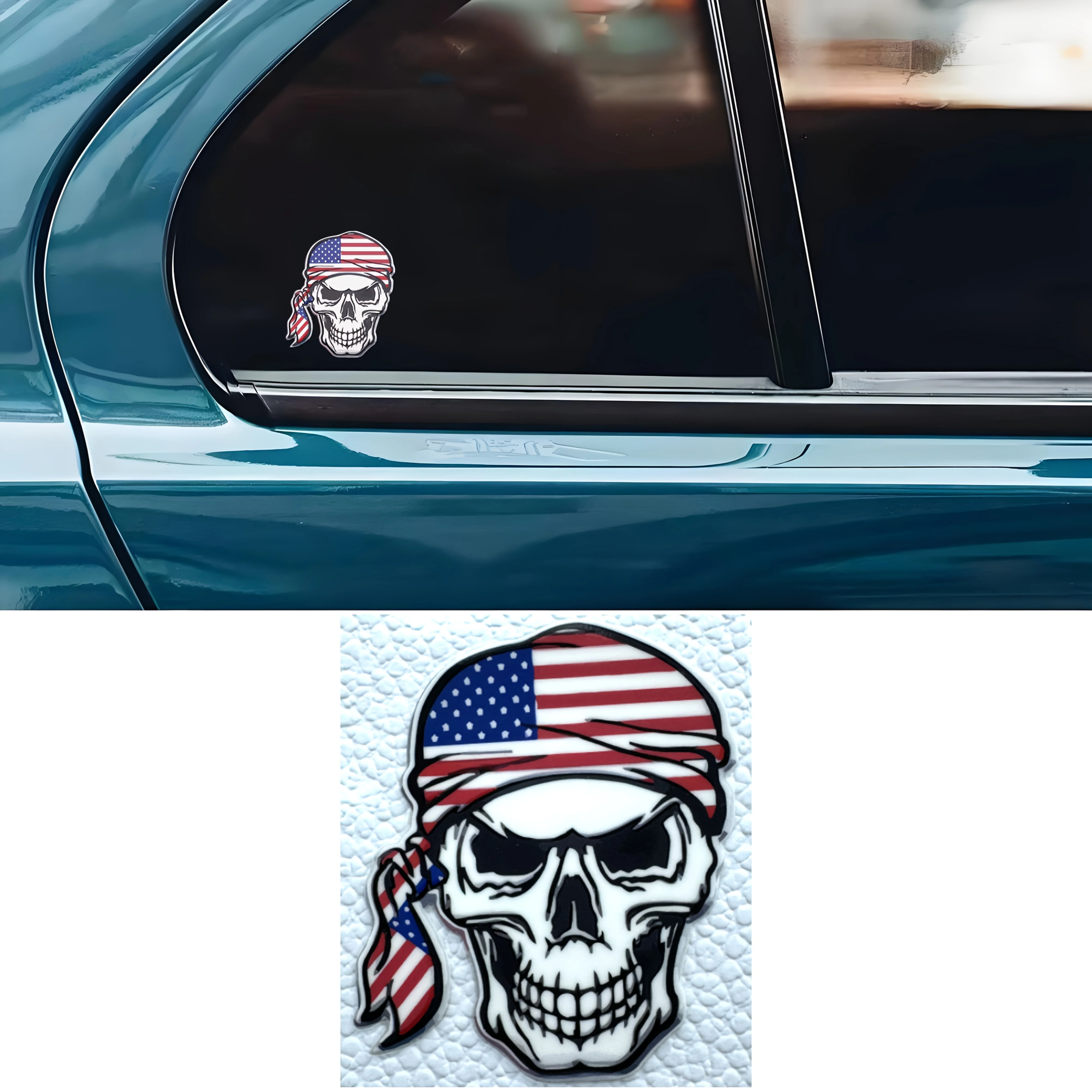 

1 шт. "Патриотический череп пират" наклейка на автомобиль мотоцикл, американский флаг бандана дизайн наклейка для транспортных средств, авто мото наклейка