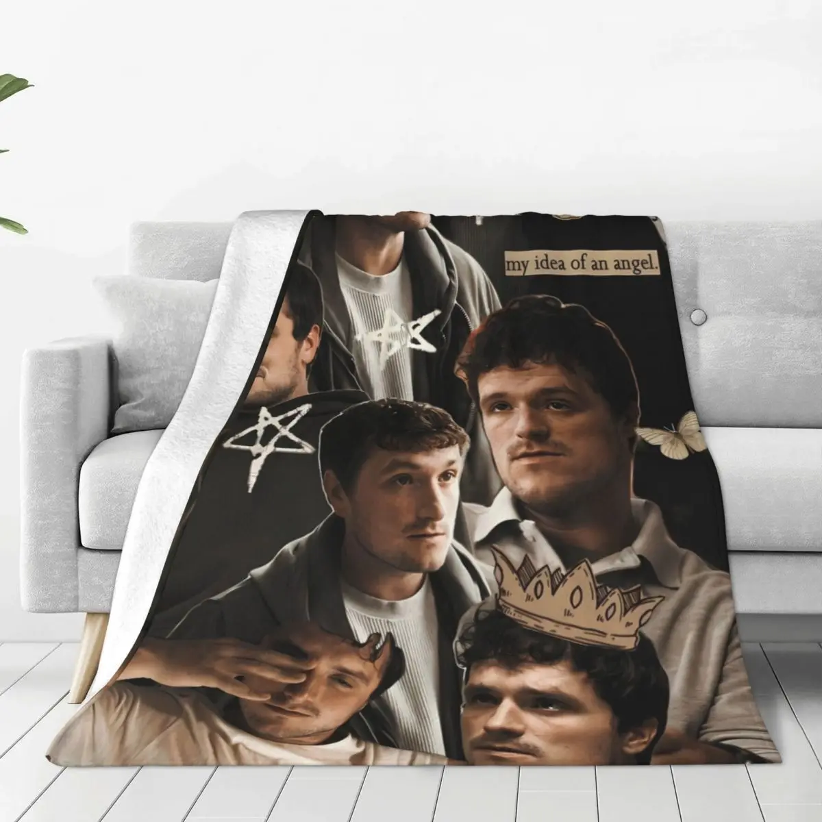 Soft Durable Blanket Travel J-Josh Hutchersons Throw Blanket American Actor Flannel Bedspread Couch Chair Funny Sofa Bed Cover