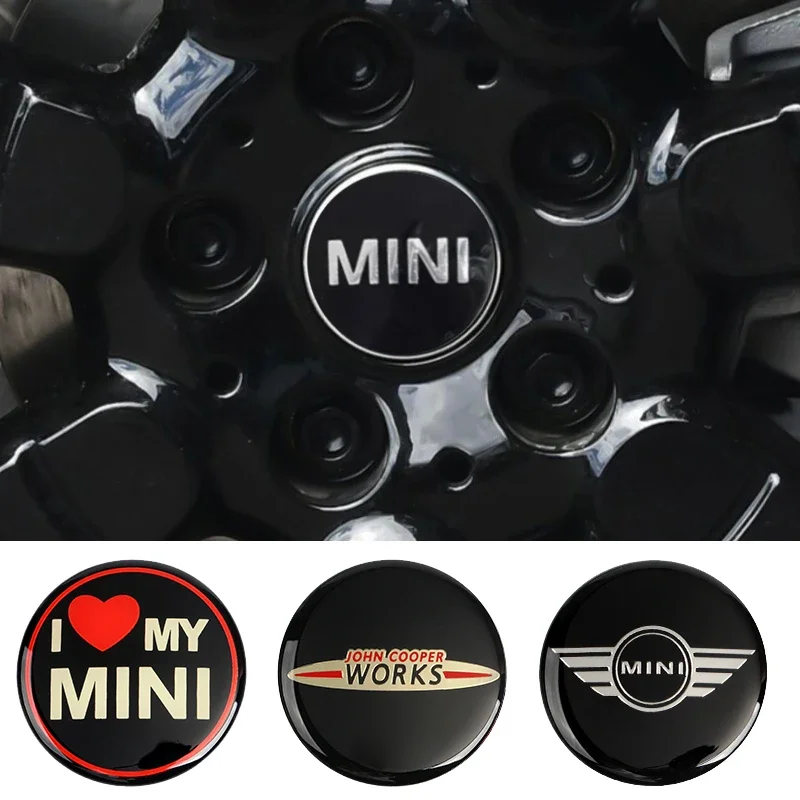 52mm Car Wheel Center Aluminium Stickers for Mini Cooper CLUBMAN COUNTRYMAN R53 R56 R57 JCW R50 R52 R58 R60 Exterior Decoration