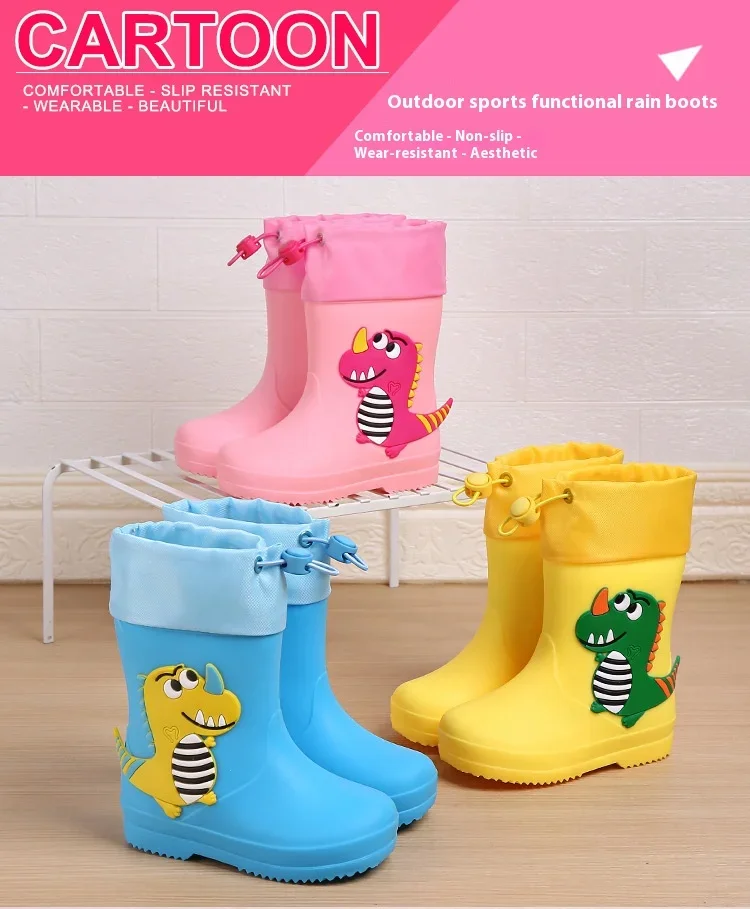 

Children's Rain Shoes Soft Bottom Non-slip Waterproof Rain Boots Boys and Girls Cute Cartoon Sealable Waterproof Water Shoes