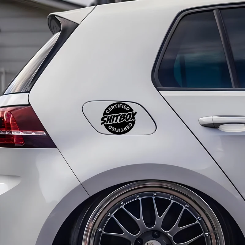 “SHITBOX CERTIFIED”stickers,Durable & Weather-Resistant Vehicle Accessory,Perfect for Adding a Touch of Humor to Your Car! view 3