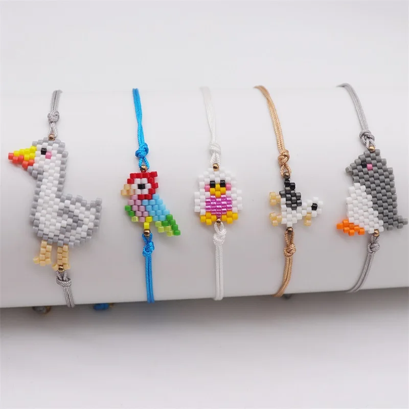 ZHONGVI ميوكي سوار مُزين بالخرز للأطفال لطيف الحيوان ديناصور الباندا تصميم أساور Pulsera موضة بوهو مجوهرات للهدايا فتاة #3