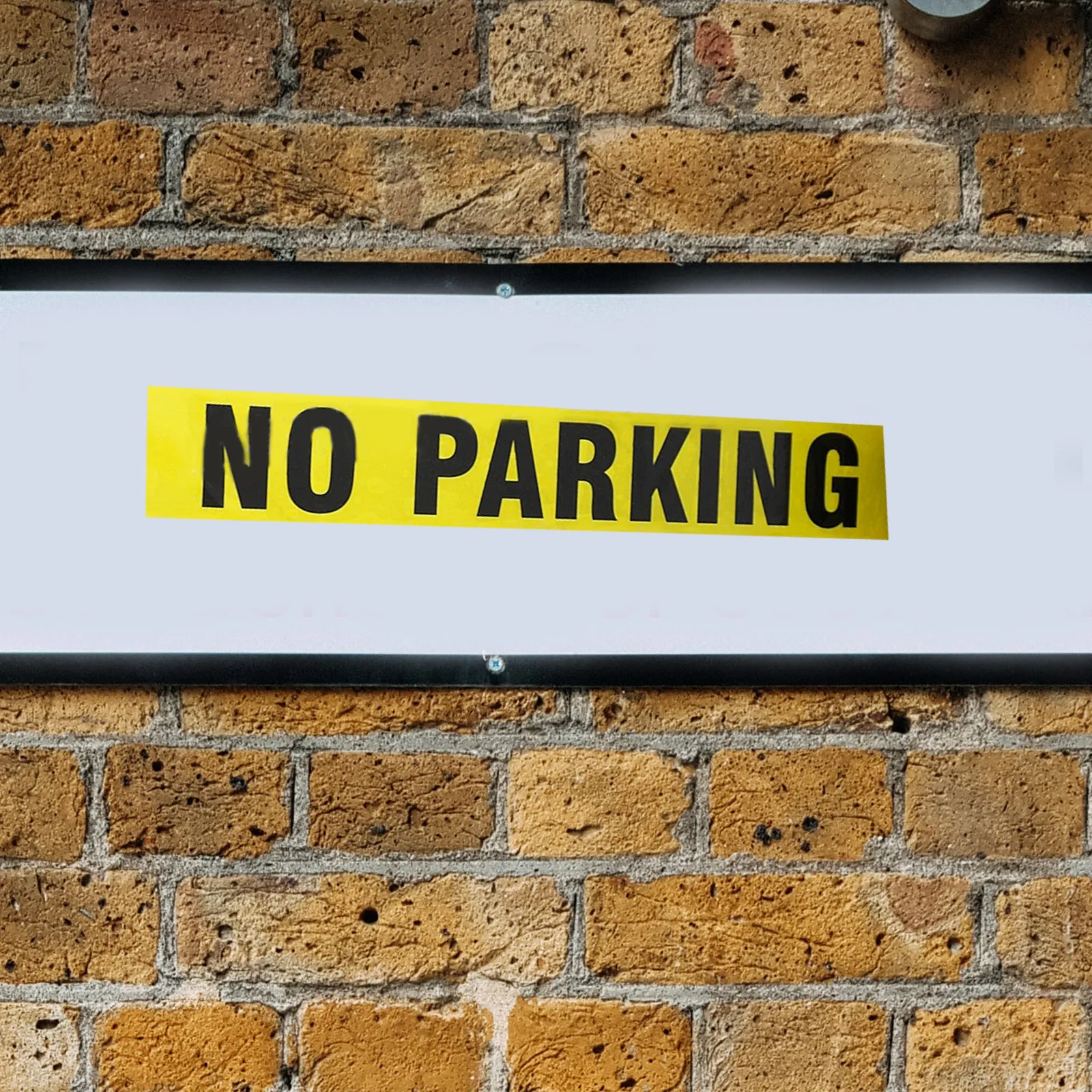 

1 Roll Yellow Warning Tape With Black Lettering Adhesive Safety Marking For Parking Control Floor Decals Barrier Use Outdoor