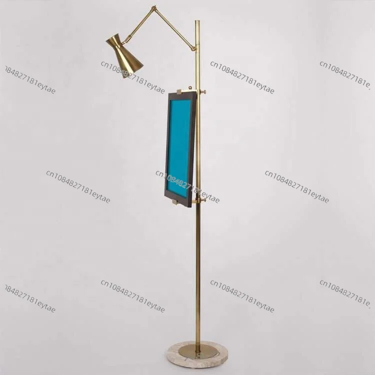 Postmodern Luxury Gold LED Floor Lamp New Chinese Style Adjustable Drawing Board Vertical Light