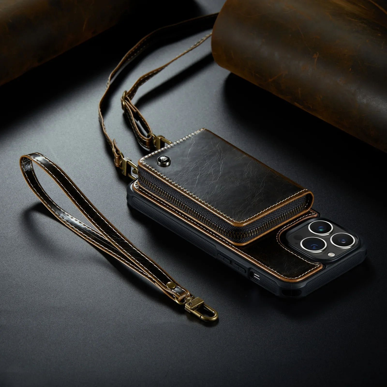 Leather Wallet Crossbody Phone Case For iPhone 16 15 14 Plus 13 12 11 Pro Max Cards Solt Holder Stand Hand Lanyard Strap Cover