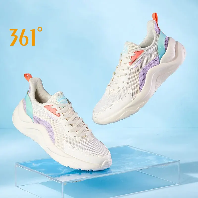 

361 Degrees Women Shoes Leather Thickened Soft Bottom Retro Shock Absorption Wear Resistance Casual Female Sneakers 682146721