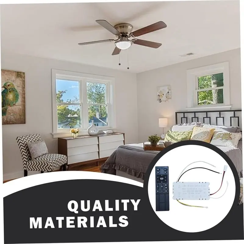 FEDI-Ceiling Fan Remote Control Kit 6-Speed Adjustable Ceiling Fan Remote Replacement For Home Bedroom