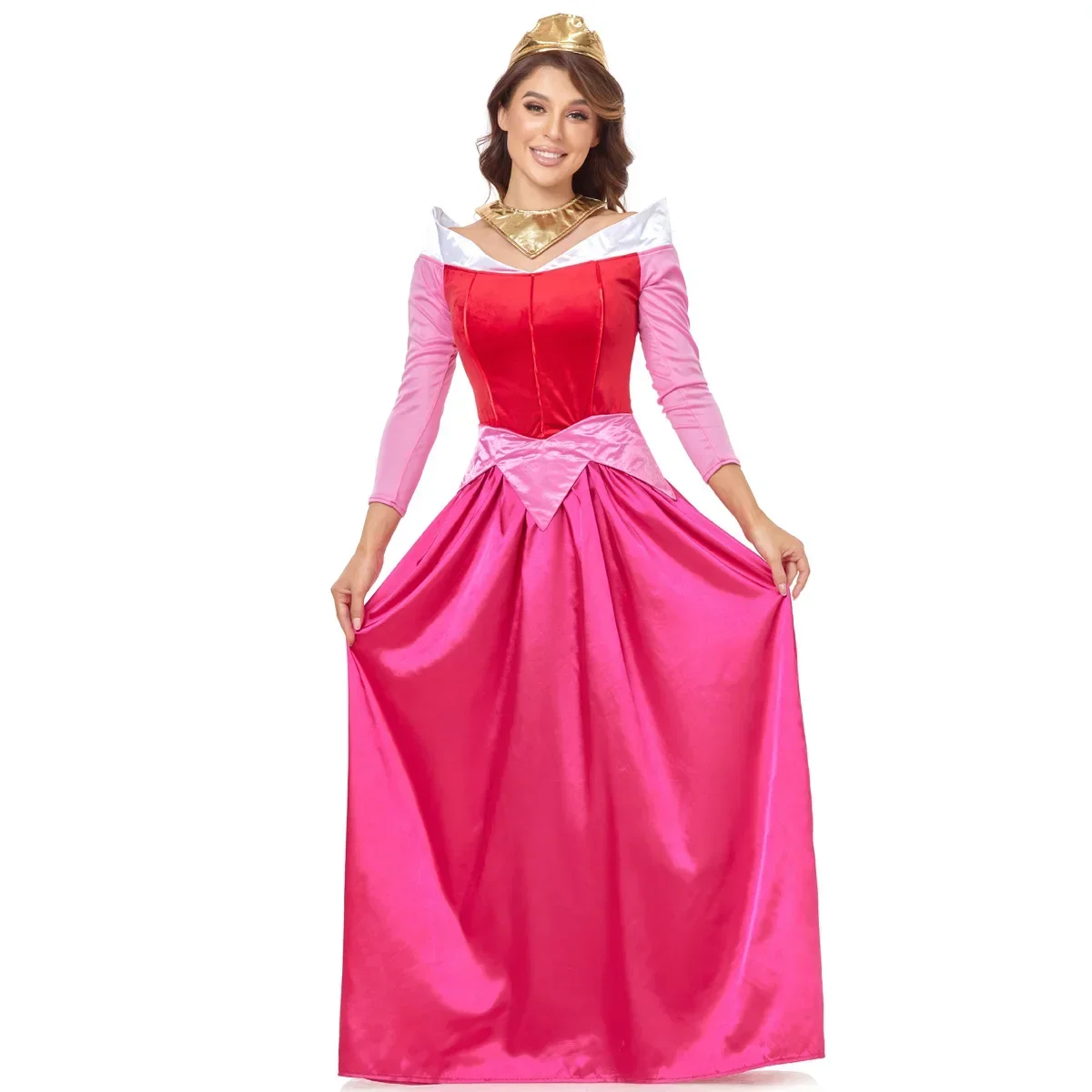 

Role-playing Uniform Sleeping Beauty Aurora Princess Cosplay Costume Adult Pink Dress