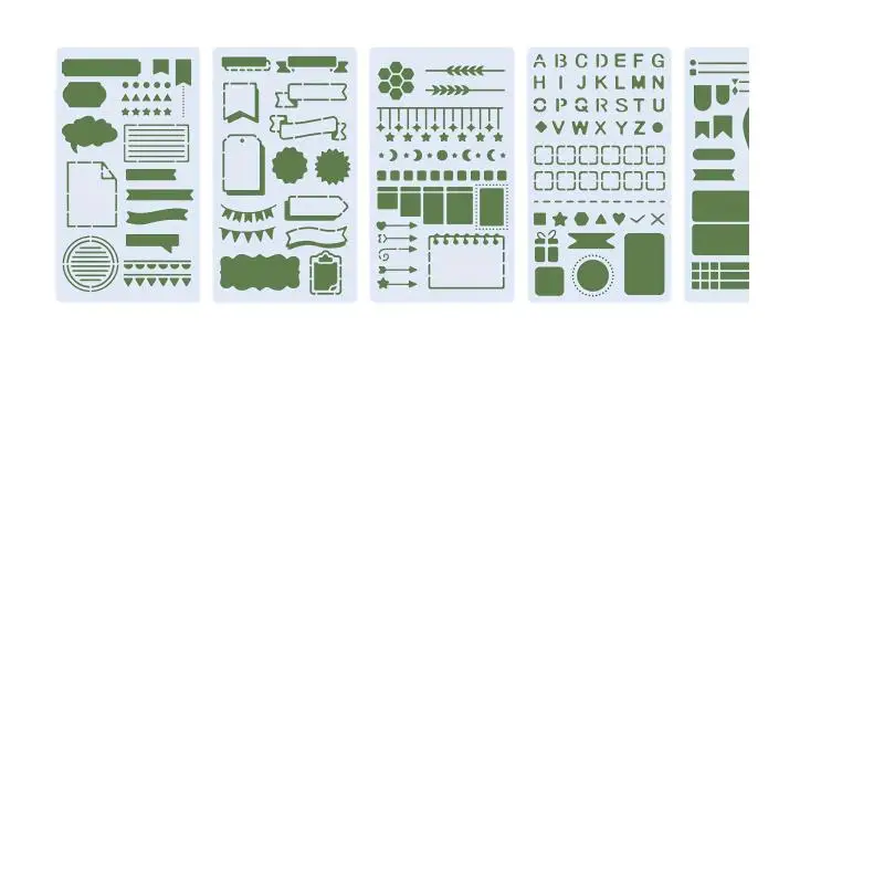 15Pcs Diary Drawing Templates, Reusable Stencils