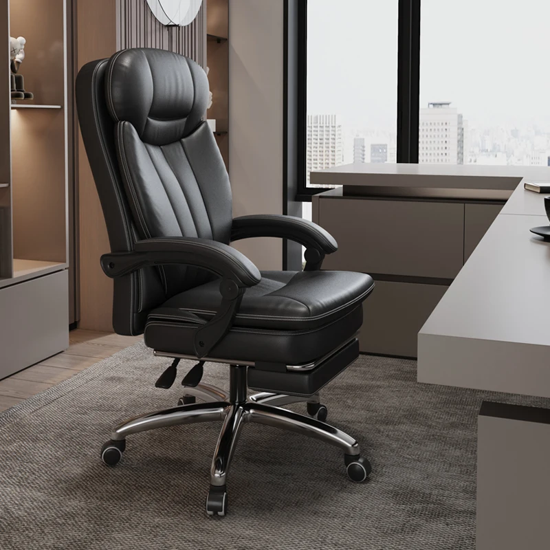 

Mobile Leather Office Chair Swivel Comfortable Living Room Home Gaming Chair Long Sitting Durable Bureau Meuble Chair Furniture