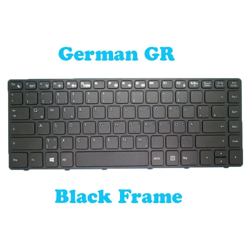 Laptop Keyboard For Tongfang V138478DS1 German GR Turkey TR V138478AS English US Black Frame