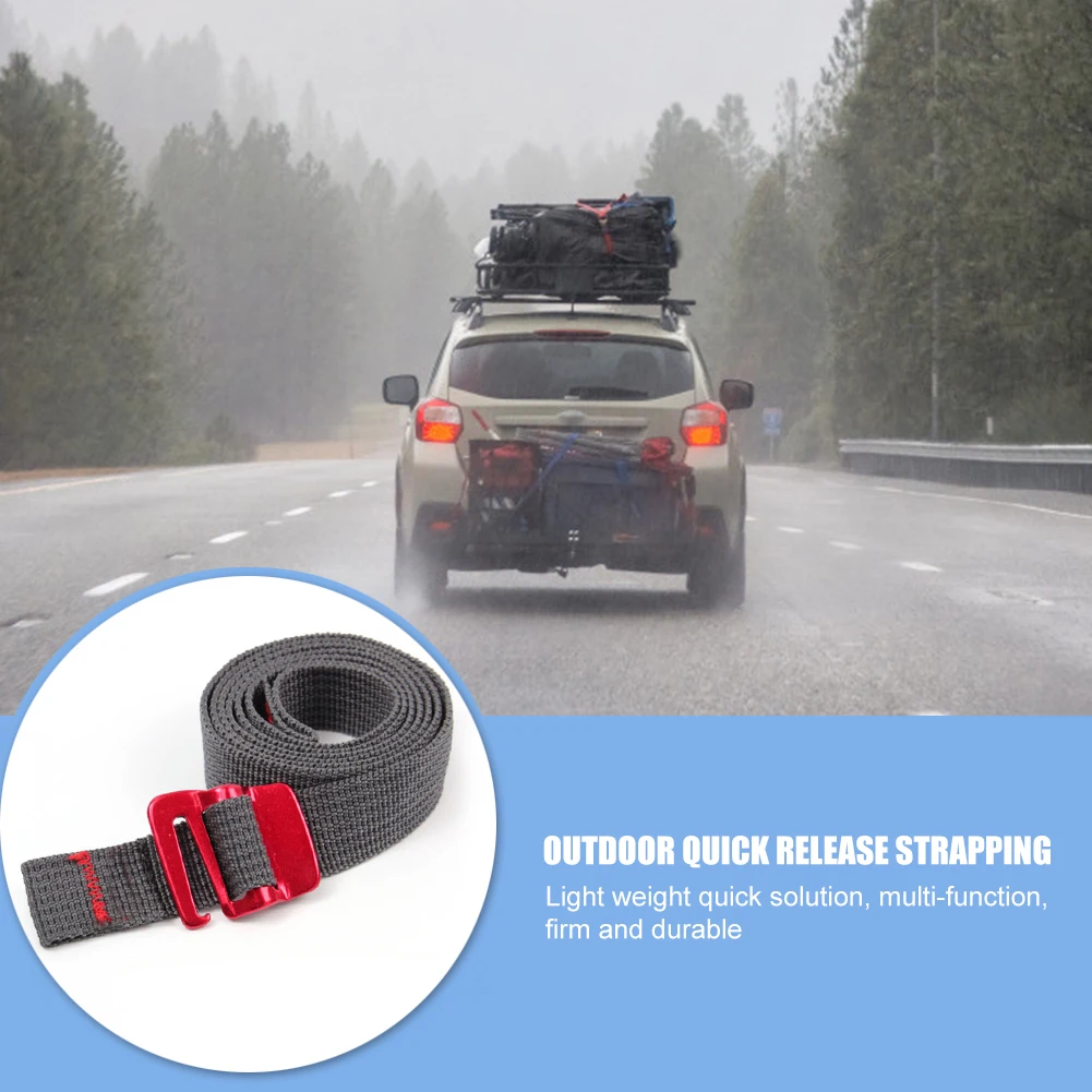 1.38m Cord Tape Nylon Rope with Quick Release Hook Hiking Climbing Tension Belts Buckle Tie-Down Belt Cargo Straps