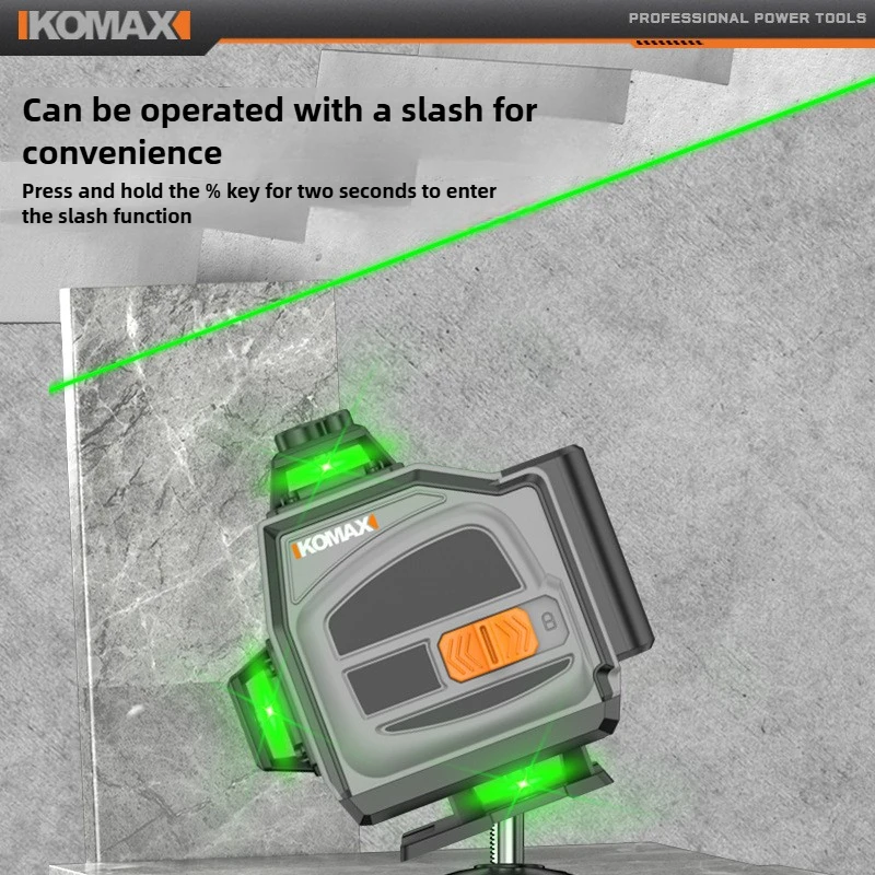 

KOMAX green light 8/12-line high-precision strong light fine line level chamber automatic leveling laser infrared level