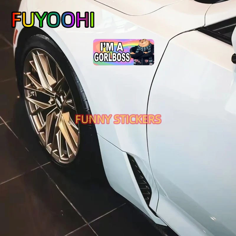 FUYOHI-I ملصقات السيارات رائع ، متعة ولطيف ، ملصقات السيارات للزينة الداخلية والخارجية من المرايا الخلفية