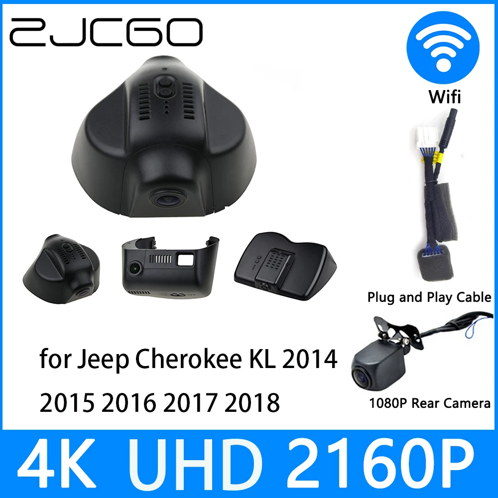 

ZJCGO Dash Cam 4K UHD 2160P Car Video Recorder DVR Night Vision for Jeep Cherokee KL 2014 2015 2016 2017 2018