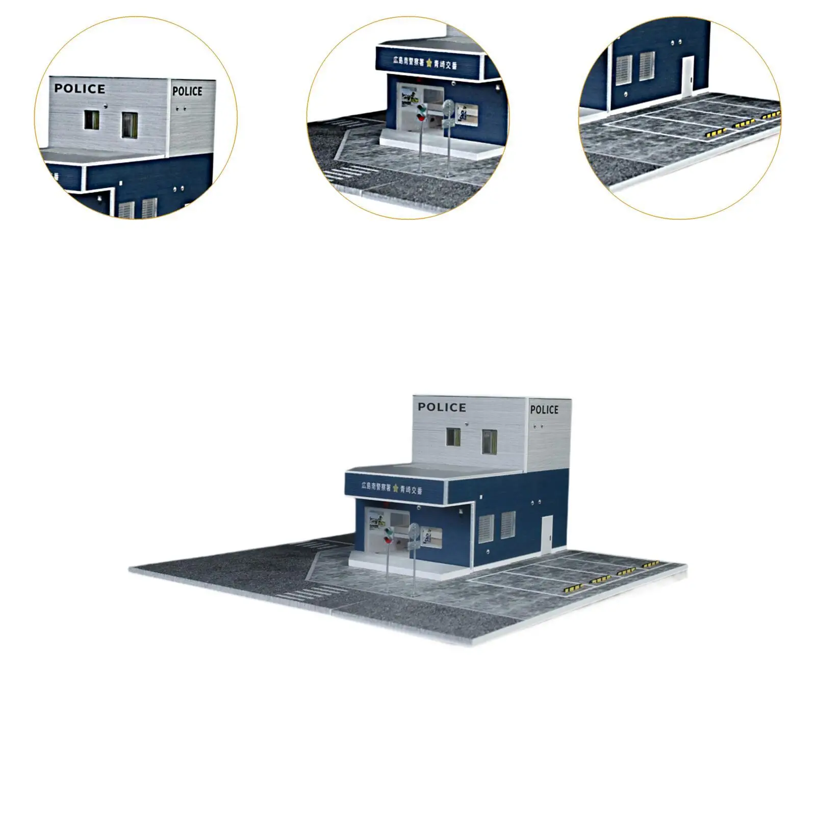 Modèle Diorama de Garage de voiture avec assemblage de parking LED, figurine/scène Miniature, aménagement pour accessoires de maison de poupée, 1/64