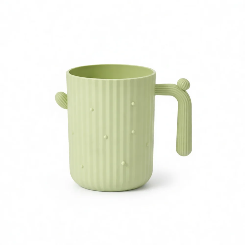Cactus Pattern Toothbrush Cup Functional Plastic Gargle Mug Simple Bathroom Accessory Decorative Home Drink Cup