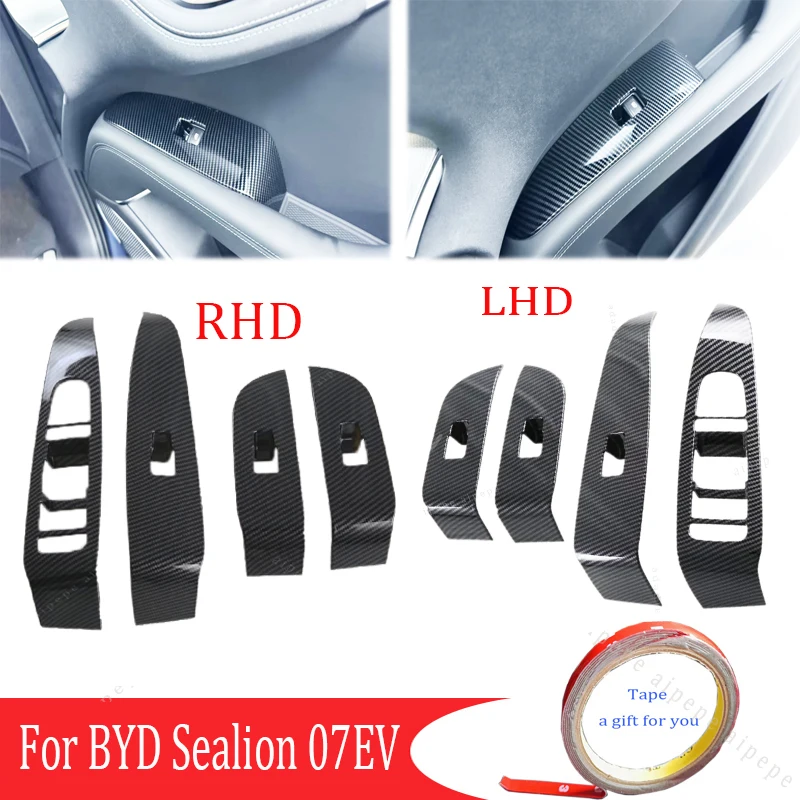 

LHD RHD For BYD Sealion 7 Sea lion 07 EV 2024 2025 Interior Accessories Window Switch Panel Frame Cover Trim Interior Stickers