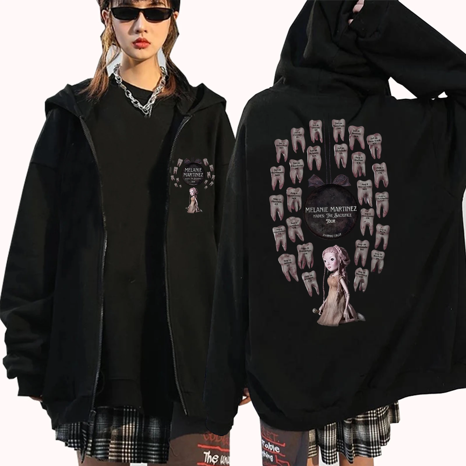 Melanie Martinez Hades The Sacrifice Tour 2026 Zipper Hoodie Man Woman Harajuku Pullover Zip Up Hoodie Tops