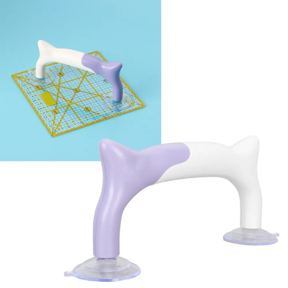 Durable Purple White Quilting Ruler Handle Strong Suction Cup Easy Assembly Suction Cup Handle Ruler Sucker Handle For Sewing