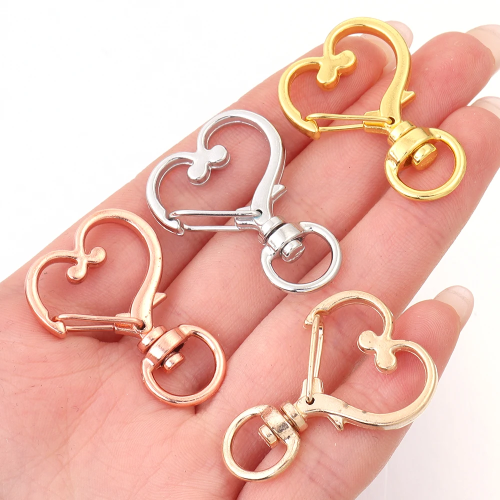 10 Stück Herz- und Sternförmige Schlüsselanhänger mit Karabinerhaken und Hängeschnalle für DIY-Bastelarbeiten, Schmuckzubehör und Geschenke – Detail 9