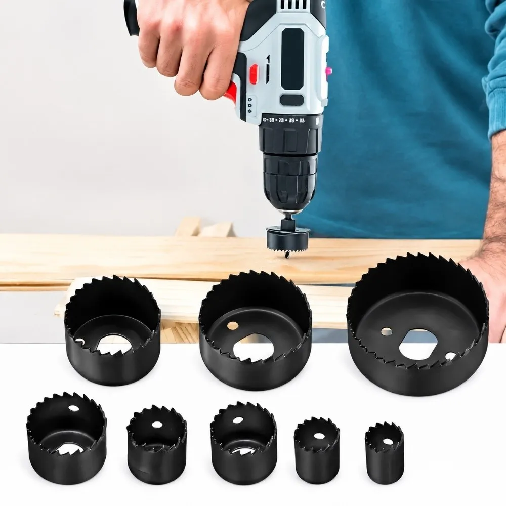 Durable 19-64mm Hole Saw Set Carbon Steel Sharp Hole Cutter Set Round Cutting With Case Drill Bit Set Woodworking