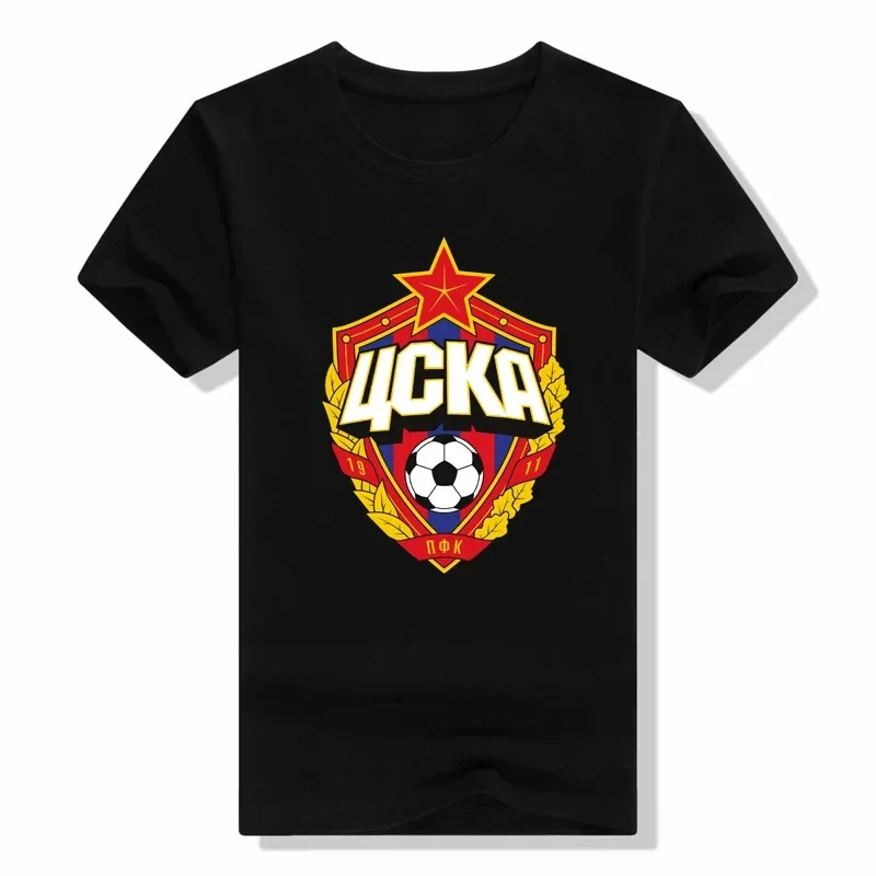 Aesthetic clothing big and tall t shirts for men Summer New HC CSKA Moscow KHL Russian Professional Hockey RED T-Shirt graphic