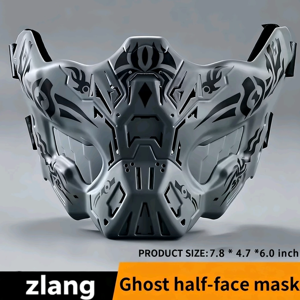 

ZLang Ghost Полумаска с защитным силиконовым покрытием Тактическая полулицевая маска для страйкбола для охоты CS Cos Хэллоуин Регулируемая
