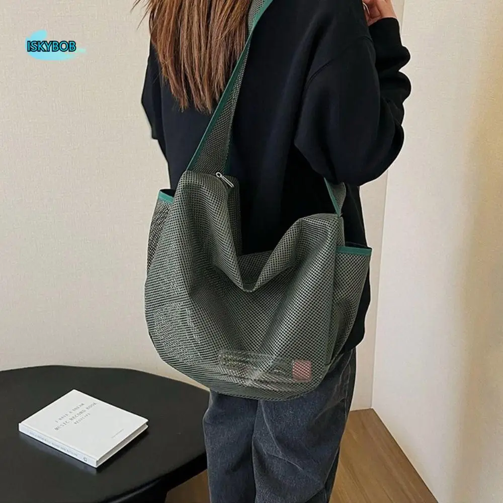 

Модная сетчатая полая сумка-тоут, водонепроницаемая сумка для плавания и фитнеса, пляжная сумка для мытья большой емкости для мужчин и женщин