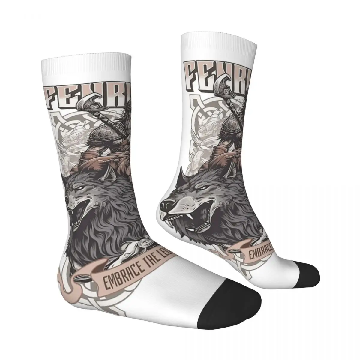 Norse Warrior Fenrisulfr Fenrir Wolf Viking Warrior Men Women Socks Cycling Novelty Spring Summer Autumn Winter Stockings Gift