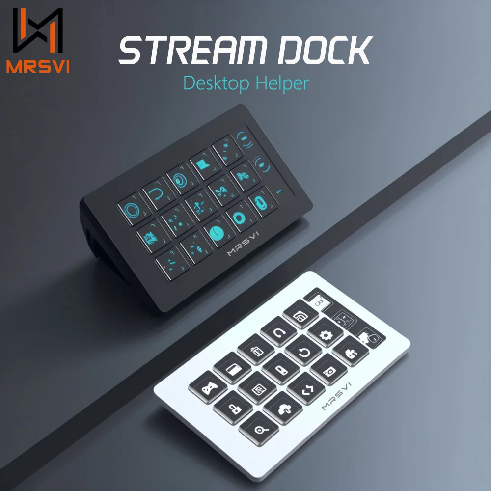 

MRSVI 293S Stream Dock Mini Visual Keyboard 15 Keys LCD Button Live Content Creation Controller Custom Button For Win/MacOS