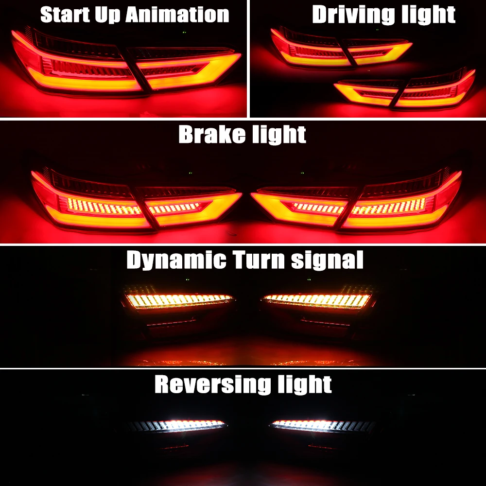 Modified LED Tail Light For Toyota Camry 2018 2019 2020 2021 US Version Rear Brake Driving Dynamic Turn Signal Reversing Lamp