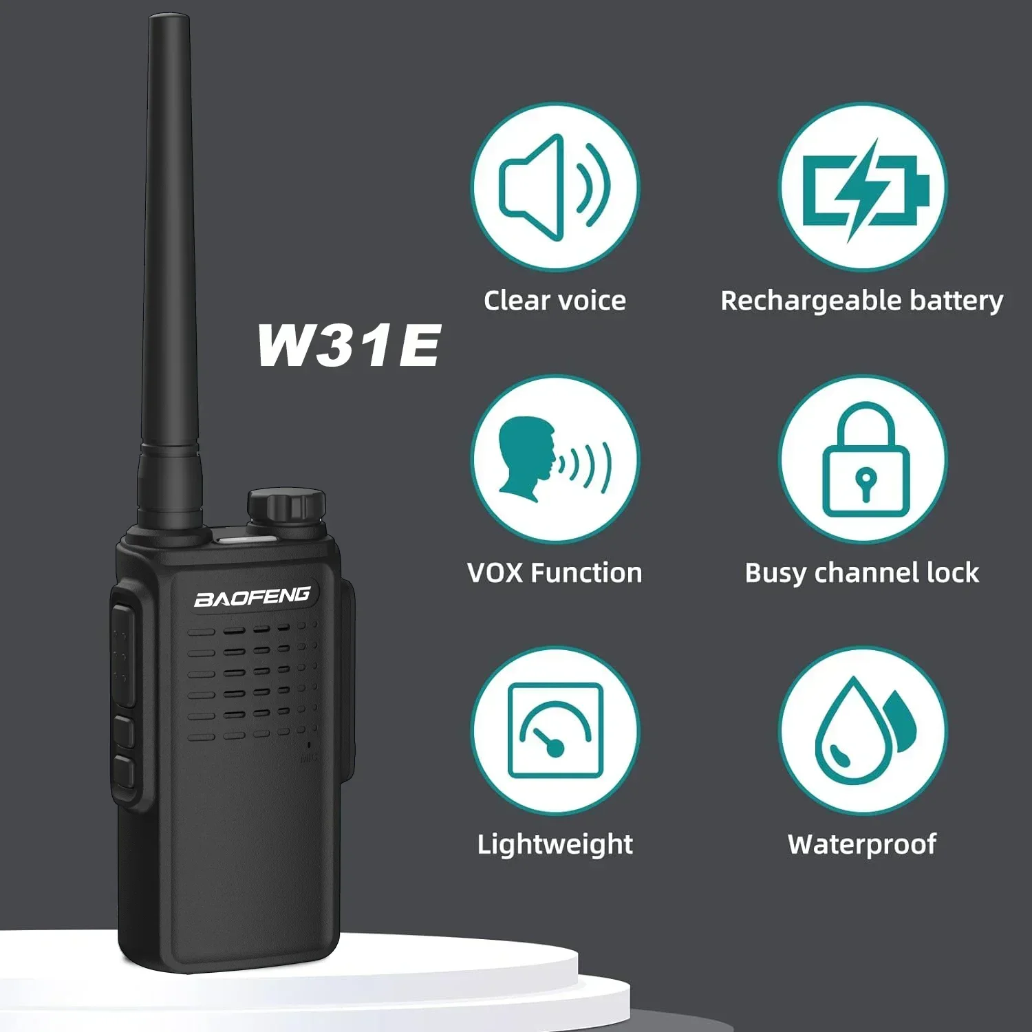 Baofeng Official Store W31E IP55 5 Watt UHF Cheapest Sport Waterproof Walkie talkie