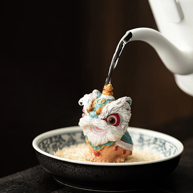 Lucky Doll Color-changing Tea Pet, Lion Dance, Auspicious Tea Table Decoration, Lion Dance, New Chinese Style Home Tea Pet,