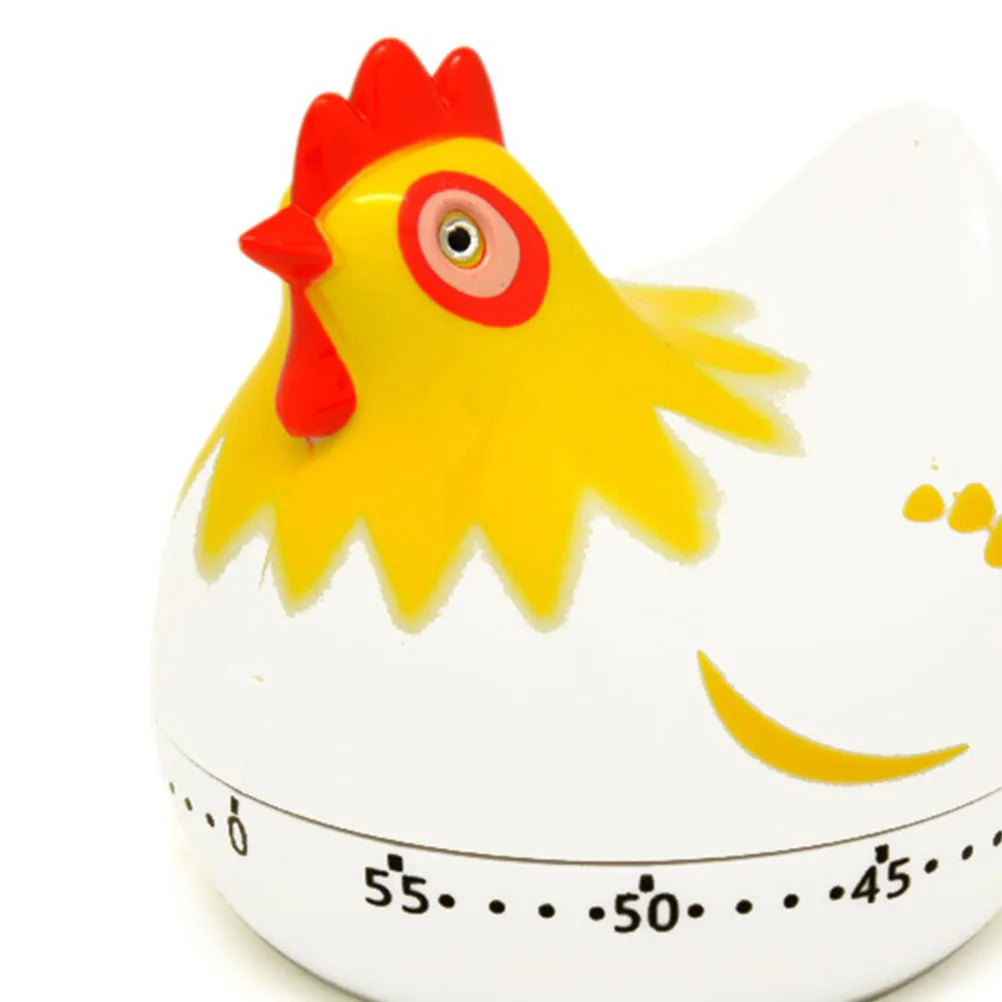 

White Kitchen Hen Timer Mechanical Funny Creative Practical Baking Reminder Easy to Use Clean and Decorate Your Home