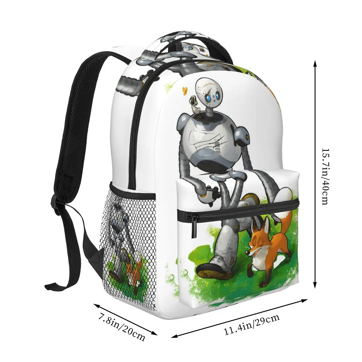 Ask Me And New Friends The Wild Robot Backpacks Boys Girls Bookbag Students School Bags Cartoon Travel Rucksack Shoulder Bag