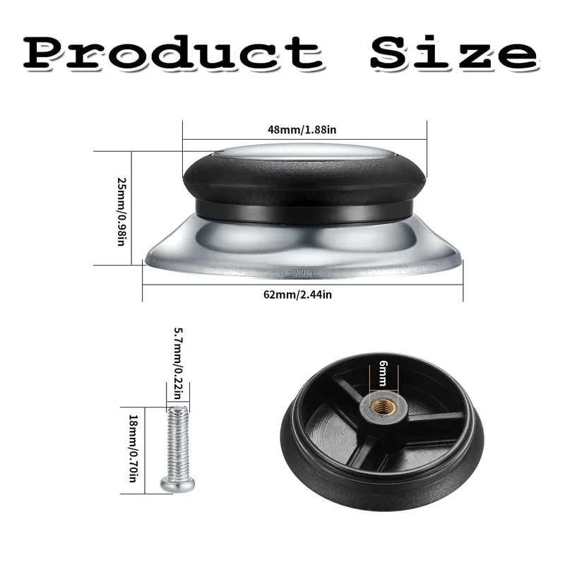 2Sets Stainless Steel Pot Lid Knobs Universal Replacement Pan Lid Handle Cover With Screws and Gaskets Cookware Knob Handle