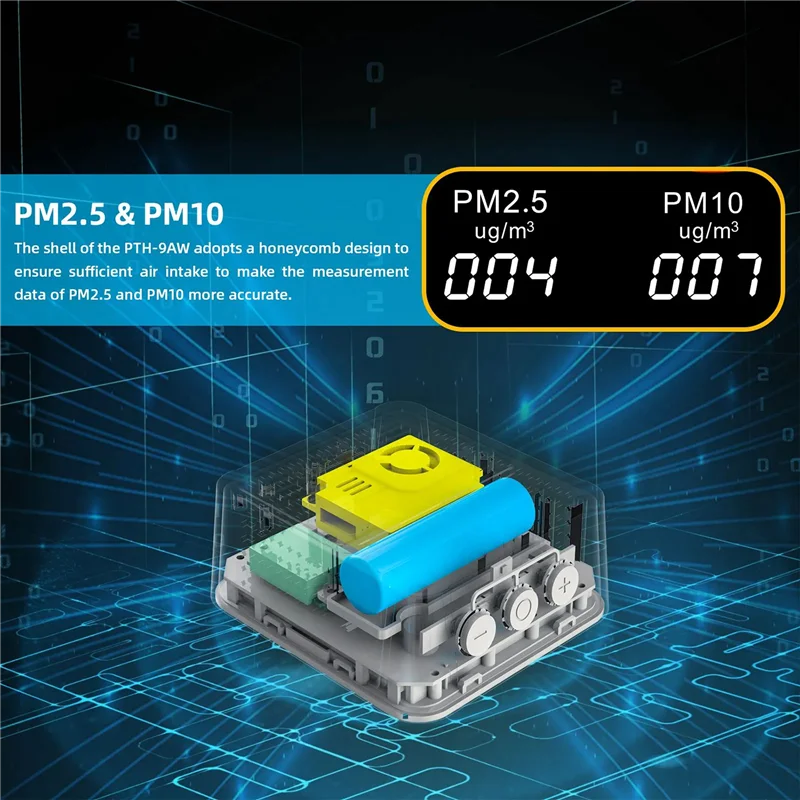 ABKI-портативный детектор CO2 с монитором, измеритель углекислого газа, цифровой тестер температуры и влажности, часы PTH 9AW