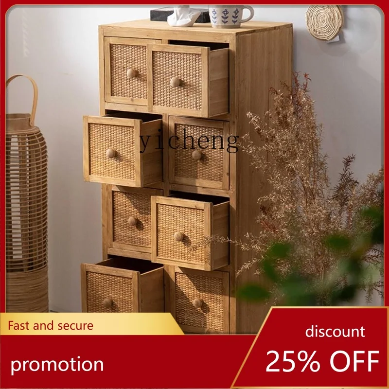CZ B&B rattan storage cabinet snacks plastic clothing storage box sorting rack square chest cabinet