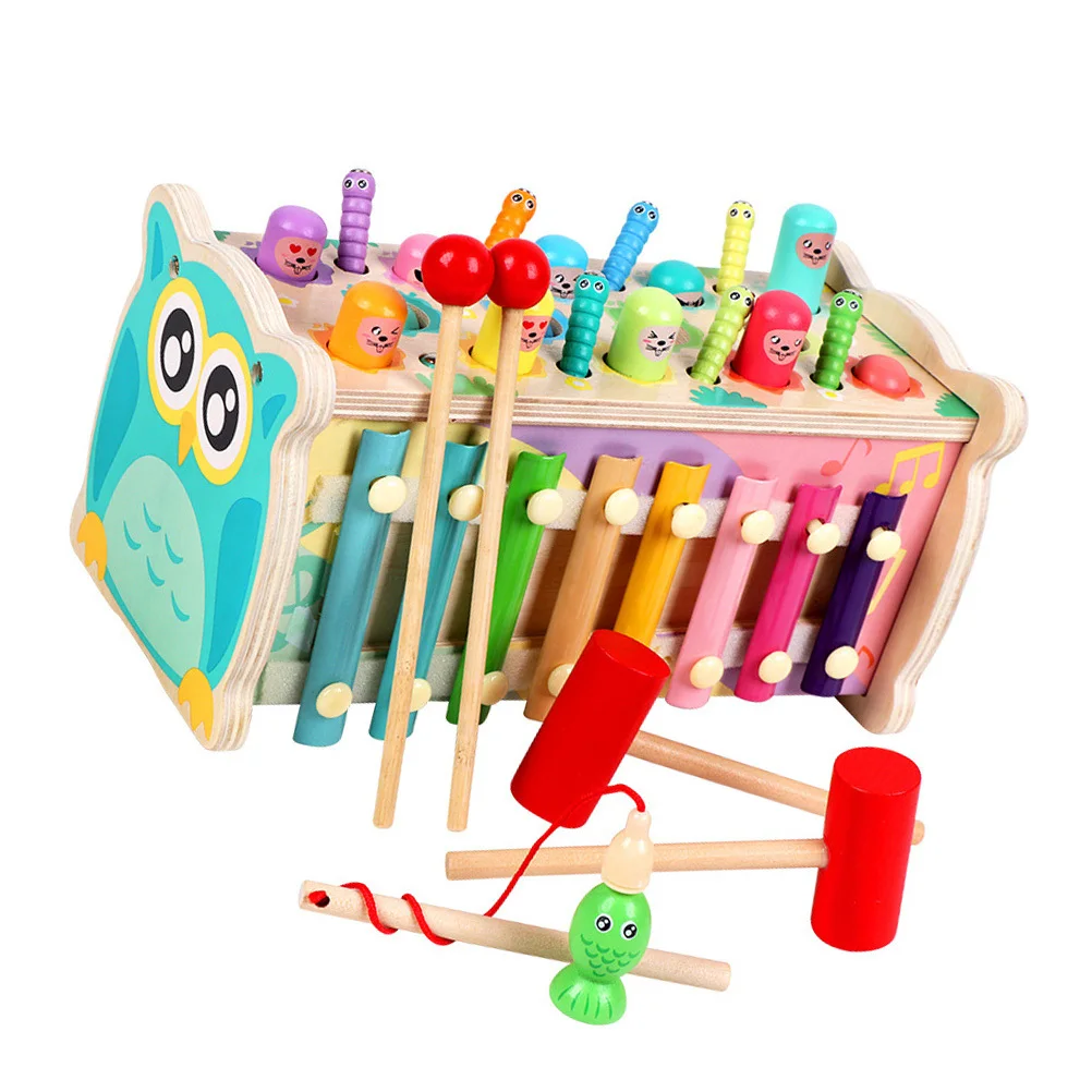 مجموعة واحدة من لعبة فوز المطرقة الخشبية، صوت ملون، نشاط تعليمي للرضع، للاستخدام الداخلي والخارجي، لعبة فوز الطفل