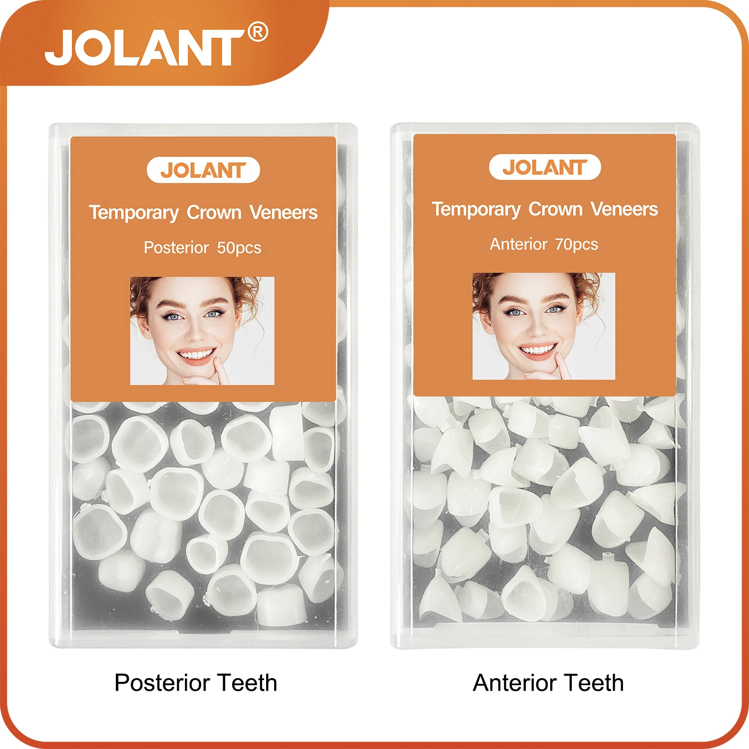 

70/50pcs JOLANT Dental Teeth Veneers Whitening False Denture Resin Temporary Crown Replacement Kit Porcelain Dental Material