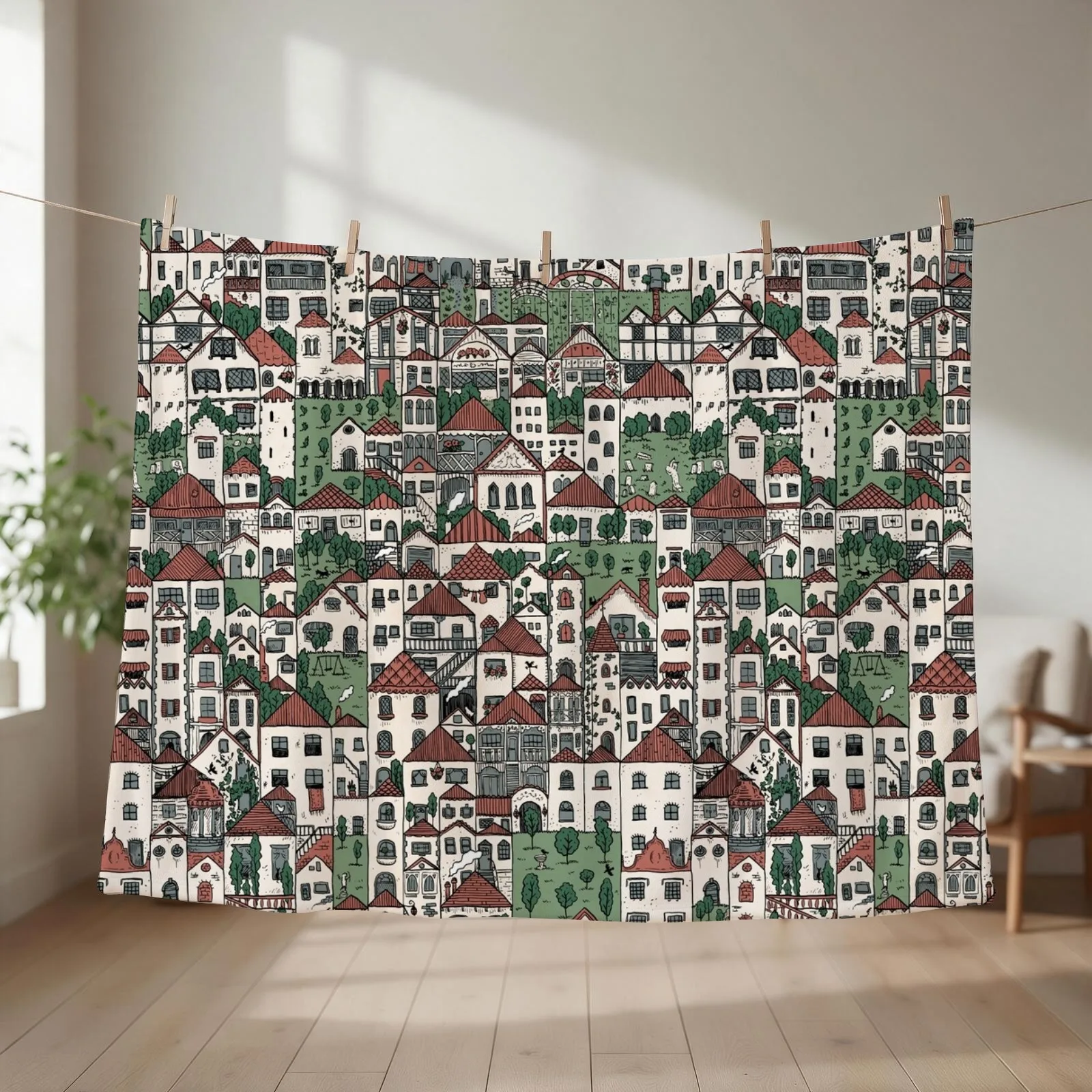 The Town Throw Blanket couch cozy soft plush fuzzy picnic outdoor blanket