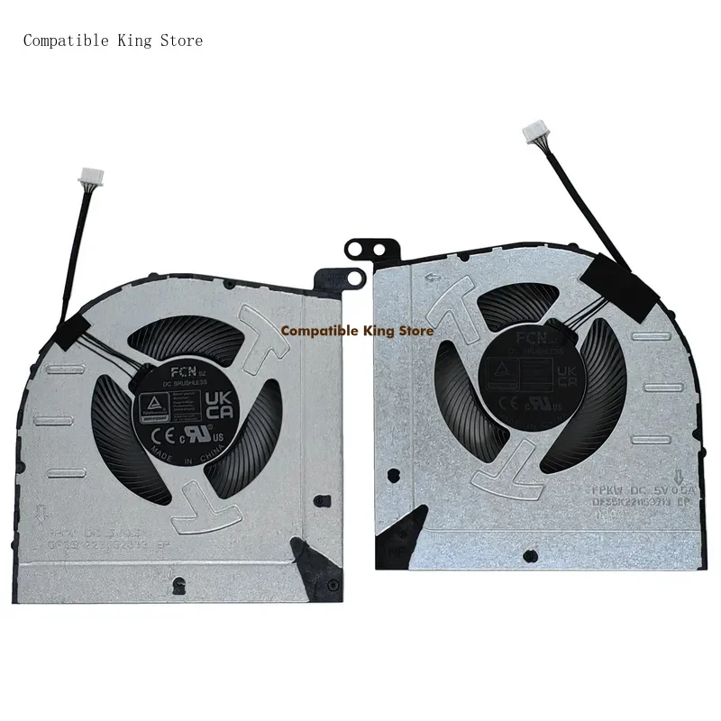 X New CPU+GPU Cooling Fan for Lenovo Ideapad Gaming 3 15-IAH7 FPKX DFS5K223052833 FPKW DFS5K221153713 FDC5V 0.5A Fan