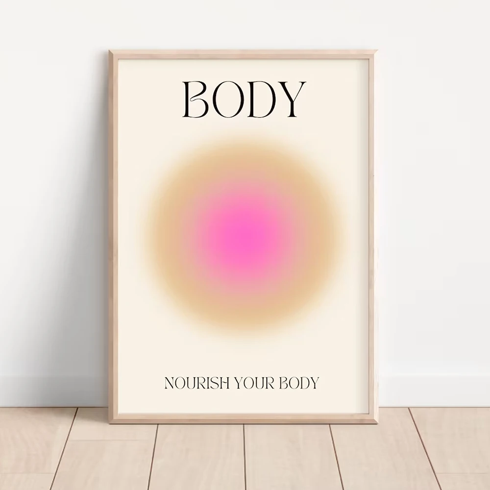 3pcs/Set Motivational Quote Positive Aura Spiritual Grainy Gradient Wall Art Canvas Painting Posters For Living Room Home Decor
