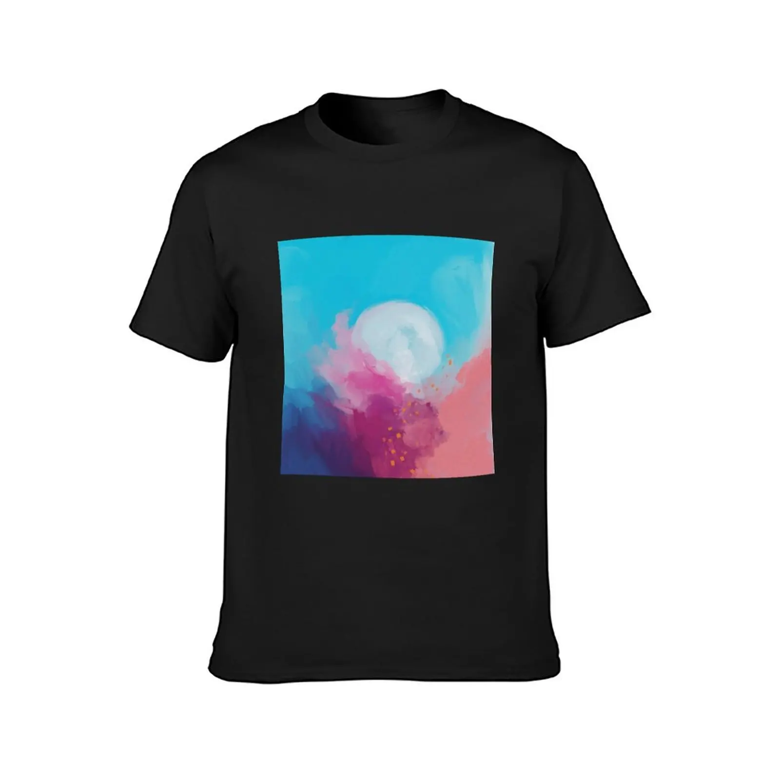 Abstract Dreamy Full Moon - Pink Blue Painting by Morgan Harper Nichols T-Shirt aesthetic clothes tops plus sizes t shirt men