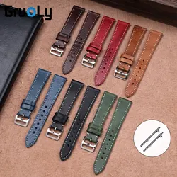 Retro Calf Leather Oil Wax Watchband Straps Quick Release 17mm 18mm 19mm 20mm 21mm 22mm Universal Wrist Band For Huawei GT5/4/3