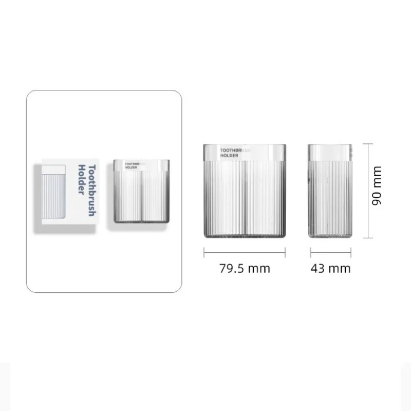 Wall-mounted Simple Toothbrush Toothpaste Holder Bathroom Drill-Free Toothbrush Storage Box Bathroom Drain Holder Organizer