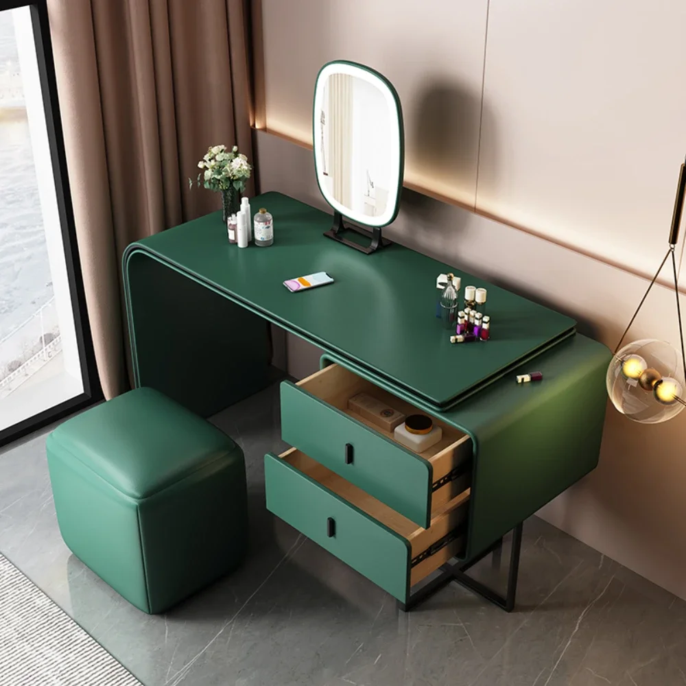 Meja Rias Sudut Hijau Rak Barang Mewah Laci Meja Rias Kuku Kamar Tidur Wanita Tocador Maquillaje Perabotan Roma
